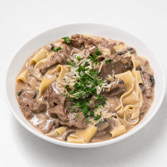 Beef stroganoff.
