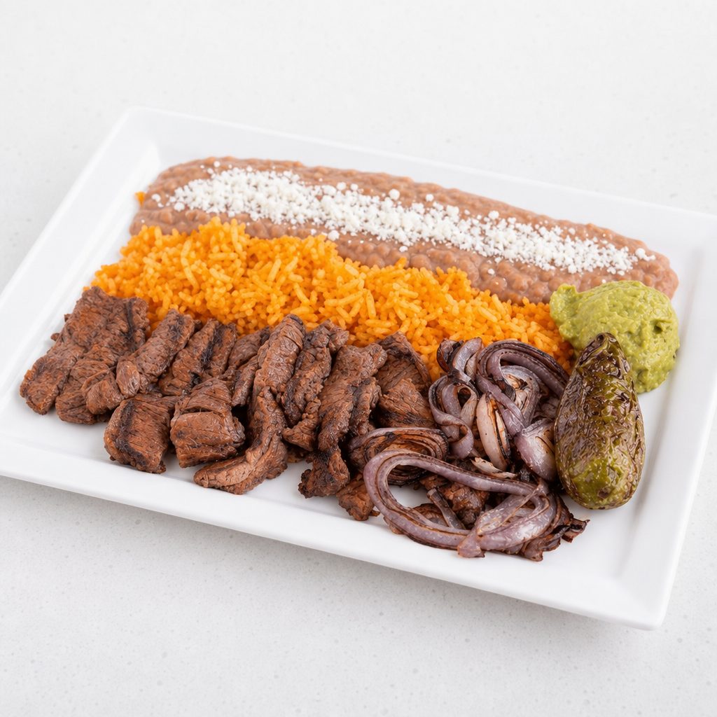 Carne asada plate.