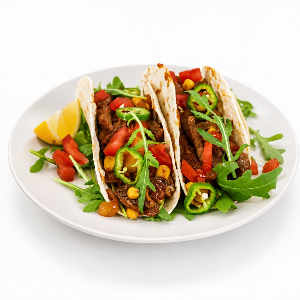 Steak taco plate.