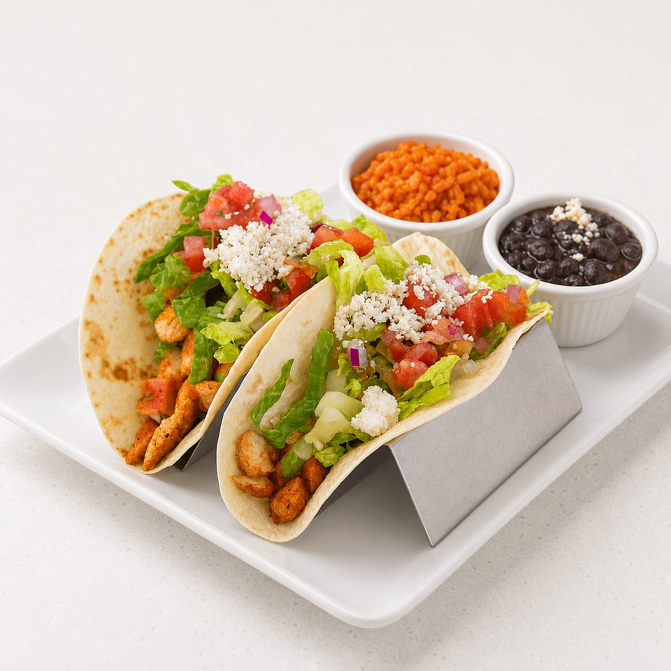 Grilled chicken taco plate.