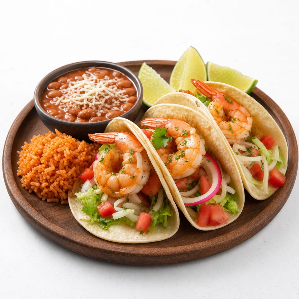 Shrimp taco plate.