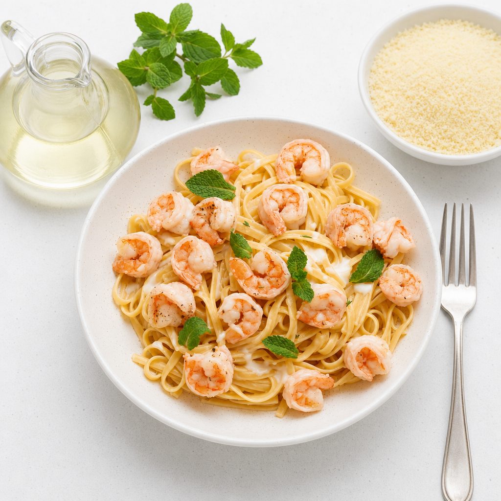 Shrimp pasta.