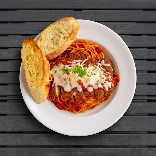 Chicken parmigiana pasta.