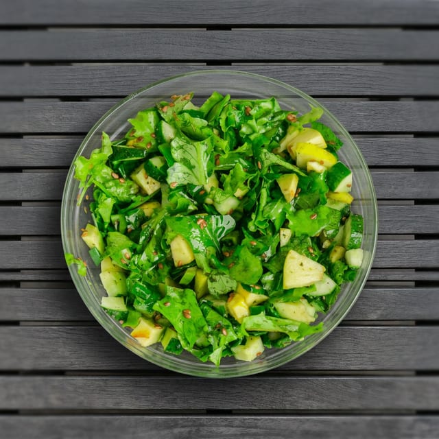 Organic mixed green side salad.