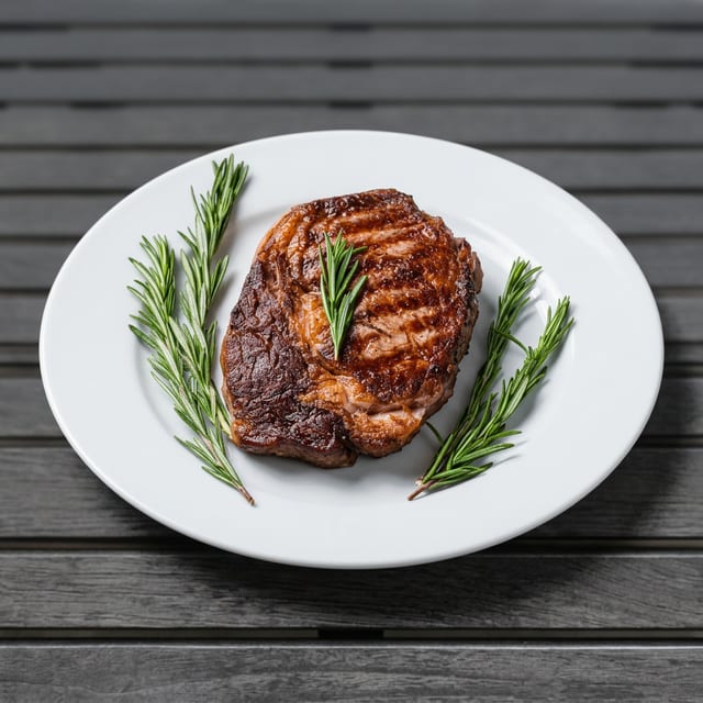 Rib-eye steak.