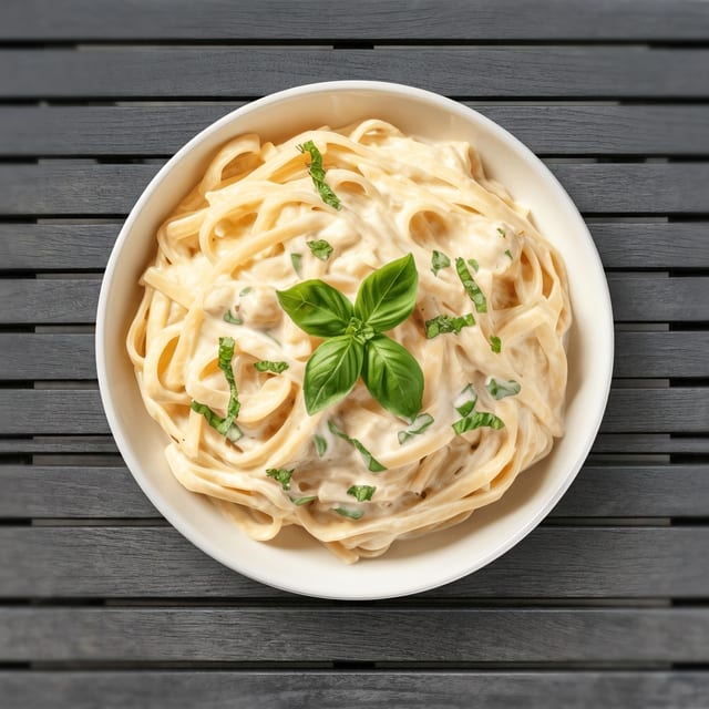 Chicken alfredo pasta.