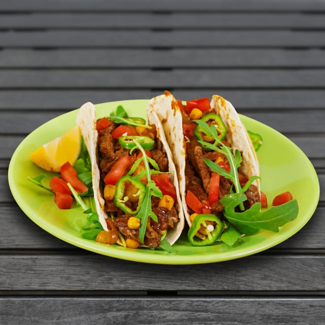 Steak taco plate.