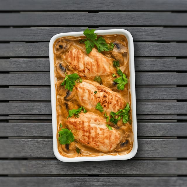 Brandy mushroom chicken.