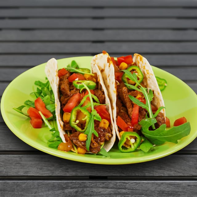 Steak taco plate.