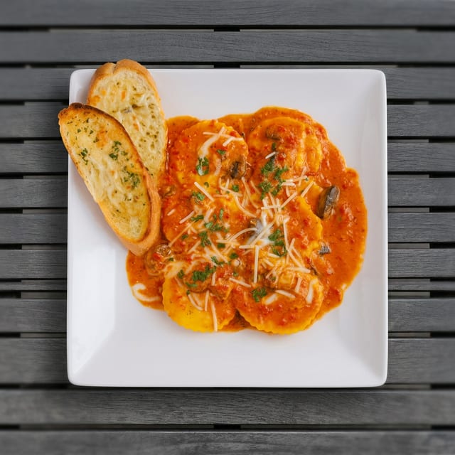 Jumbo cheese ravioli pasta.