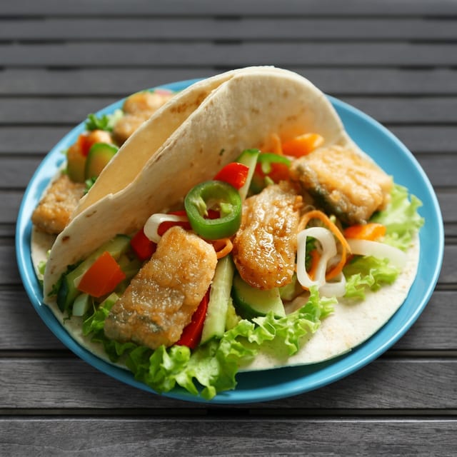 Grilled fish taco plate.